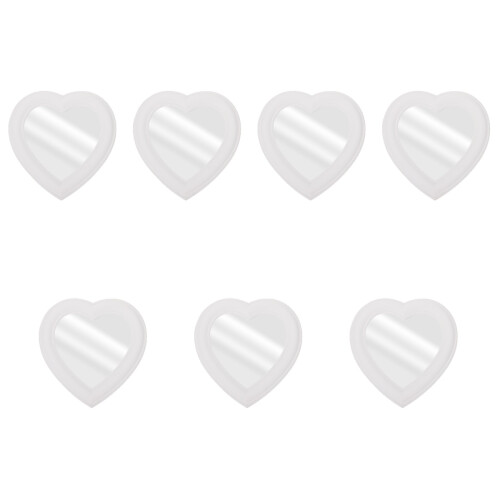 7Pcs Decorative White Heart-Shaped Dresser and Desktop Mirror 2