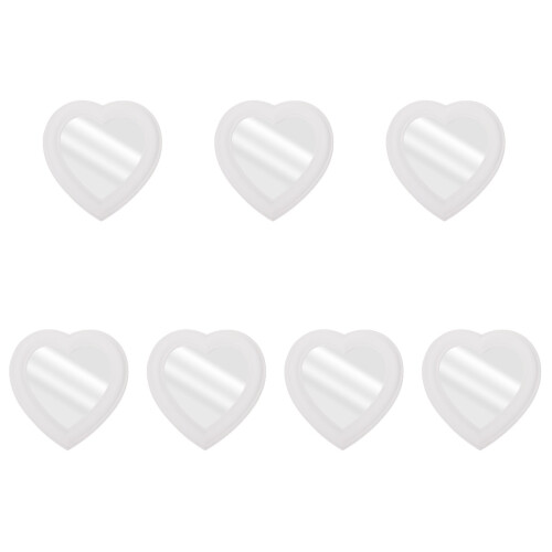 7Pcs Decorative White Heart-Shaped Dresser and Desktop Mirror 1