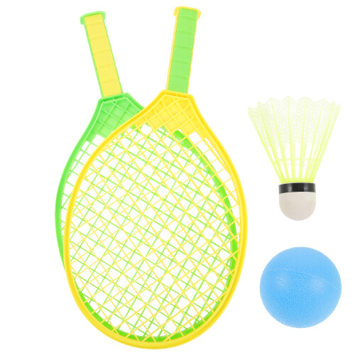 3Sets Kids Badminton Set with Assorted Color Plastic Rackets and Balls 1