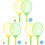 3Sets Kids Badminton Set with Assorted Color Plastic Rackets and Balls 4