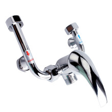 2Pcs Silver Wall Mounted Mixer Tap Bath Tub Shower Faucet