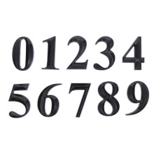 20Pcs 3D Black House Number Stickers Metal Plated Self-Adhesive Decals