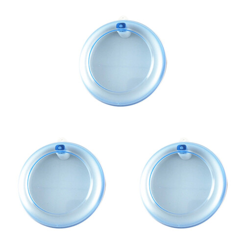 3Pcs Lightweight Blue Plastic Denture Case Convenient Storage 1