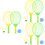 3Sets Kids Badminton Set with Assorted Color Plastic Rackets and Balls 8