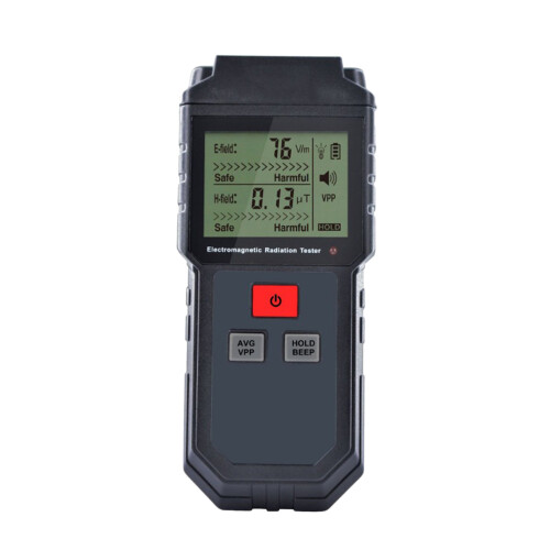 6Pcs Battery Radiation Tester Dual Field Detector Black Handheld Meter