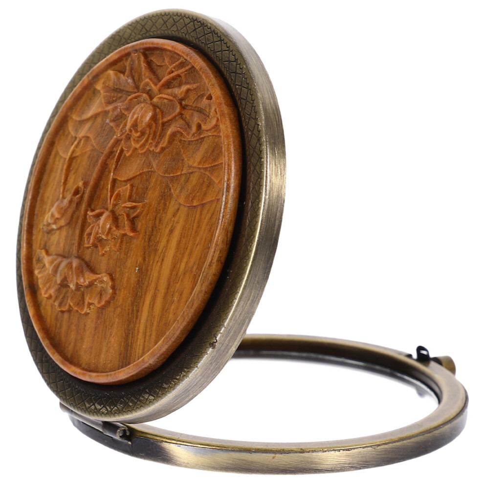 Artibetter Brown 2Pcs Stylish Double-Side Compact Makeup Mirror For Travel