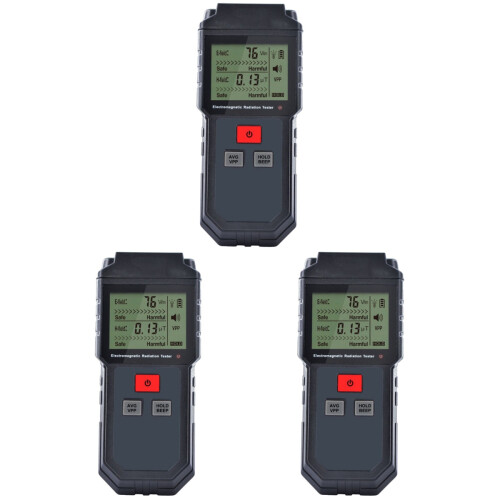 6Pcs Battery Radiation Tester Dual Field Detector Black Handheld Meter 1