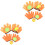 4Pairs Safe Sticky Ball Toss Game Orange Durable Throw Ball Set 3