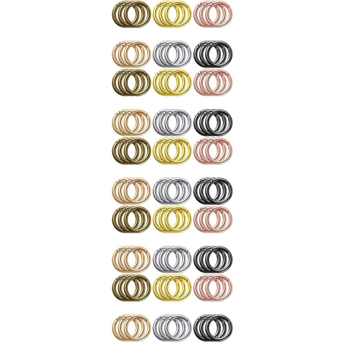90Pcs Metal O Ring Keyring Hooks Assorted Colors for Bag Making DIY 1