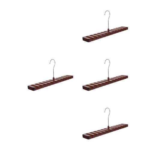 4Sets Brown Multi-Function Tie Hanger Scarf Organizer for Closet Use 2