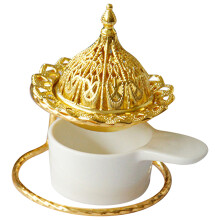 5Pcs Stylish Golden Ceramic Oil Burner for Living Room Decoration