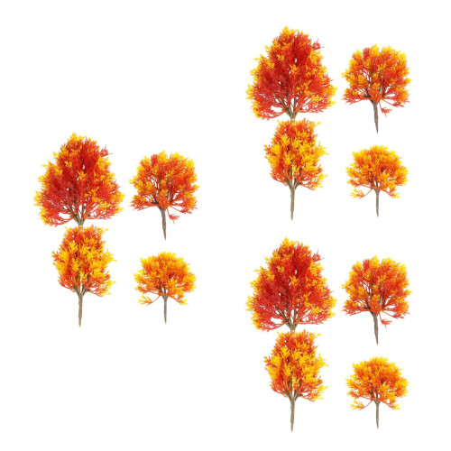 12Pcs Realistic Maple Tree Models for Landscape and Garden Display 2
