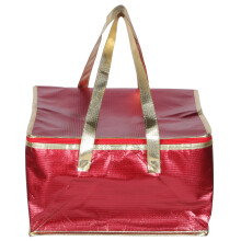 5Pcs Red Collapsible Insulated Grocery Bags Thermal Food Storage