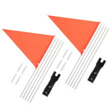 4Sets High Strength Orange Bicycle Flags with Metal Clamp for Safety