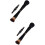 2Pcs 4 in 1 Travel Makeup Brush Double Sided Black Set 7