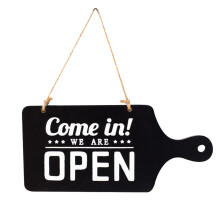 3Pcs Black Wooden Door Tag Hanging Signs for Cafe Bar Wall Decoration