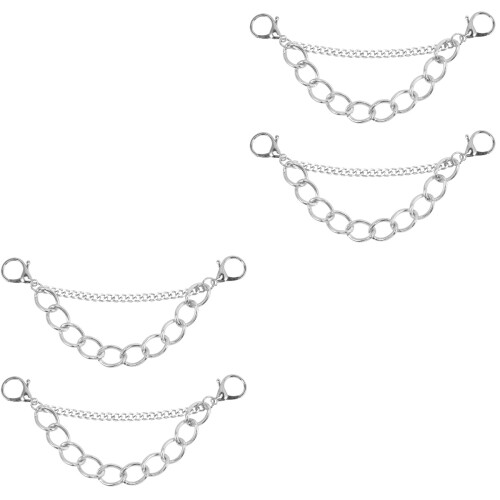 4Pcs Lightweight Silver Shoe Chains Punk Decoration for Sandals 1