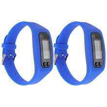 4Pcs Stylish Blue Electronic Pedometer Watch Calorie Step Counter