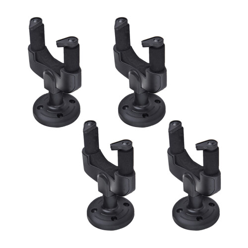 12Pcs Wall Mount Guitar Hangers Black Auto Grip with Screw Mount Base