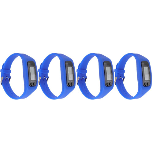 4Pcs Stylish Blue Electronic Pedometer Watch Calorie Step Counter 1