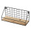 2Pcs Hanging Black Wall Shelf Practical Storage Basket with Wood Base 9