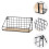 2Pcs Hanging Black Wall Shelf Practical Storage Basket with Wood Base 10