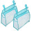 4Pcs Sky-Blue Bath Plaything Mesh Bag PVC Breathable Hanging Organizer 4