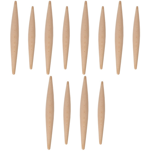 12Pcs Khaki Wooden Dough Roller Kitchen Tool for Baking 2