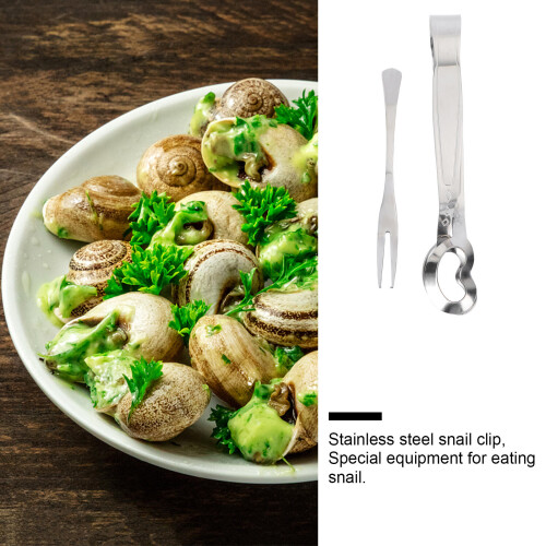 6Pcs Stainless Steel Escargot Tong and Fork Kitchen Tableware 2