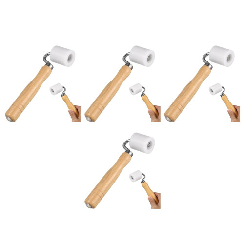 4Pcs Durable Wallpaper Seam Roller Tool Wood Pom for Wall Decor 2