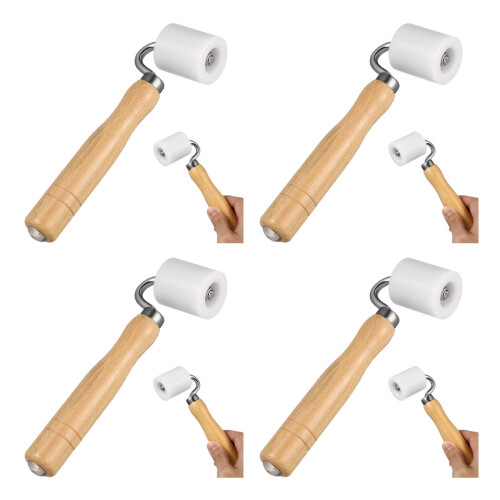 4Pcs Durable Wallpaper Seam Roller Tool Wood Pom for Wall Decor 1