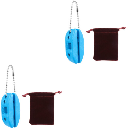 2Pcs Blue Ice Skate Conditioner Handy Skate Sharpener with Key Chain 2