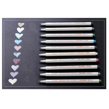 2Pcs Golden Metallic Pen for Painting Sketching Coloring Smooth Ink