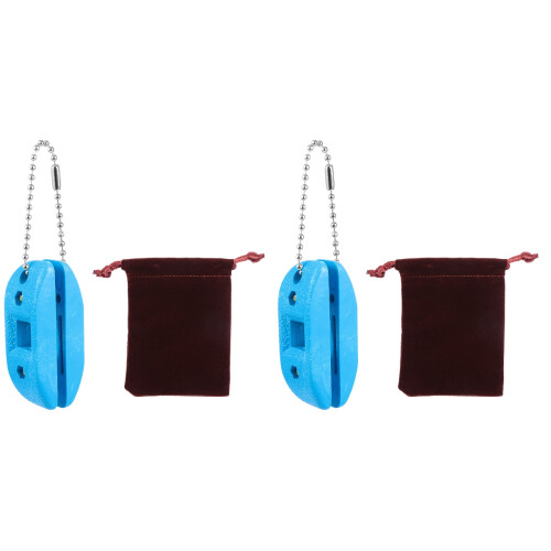 2Pcs Blue Ice Skate Conditioner Handy Skate Sharpener with Key Chain 1