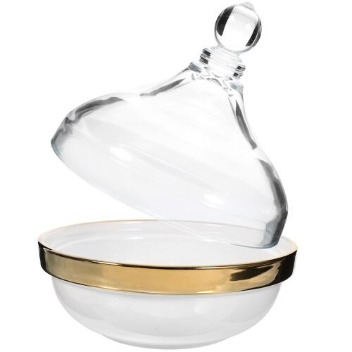3Pcs Multi-Use White Ceramic Dessert Bowls with Lid for Home Use 2