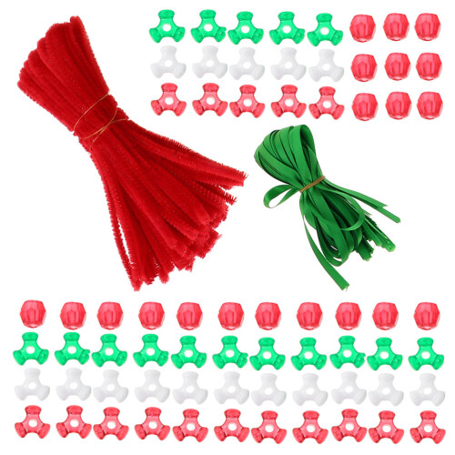 3Sets Assorted Color Christmas Ornament Making Kit Plastic Beads Craft 1