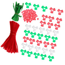 3Sets Assorted Color Christmas Ornament Making Kit Plastic Beads Craft