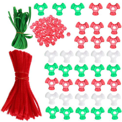 3Sets Assorted Color Christmas Ornament Making Kit Plastic Beads Craft 2