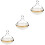 3Pcs Multi-Use White Ceramic Dessert Bowls with Lid for Home Use 6