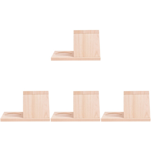 4Pcs Beige Wood Multi-Use Triangle Book Racks for Home Decoration 2