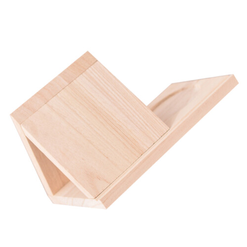 4Pcs Beige Wood Multi-Use Triangle Book Racks for Home Decoration 1