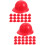 40Pcs Red Mini Dolls Hard Hats ABS Plastic for Dress Up 7