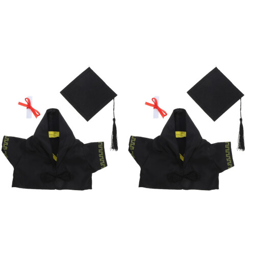 2Sets Compacte Zwarte Poppenkleding Diploma Beer Met Accessoires 2