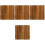 4Pcs Durable Wood Patio Tiles Interlocking Outdoor Decking Light Brown 2