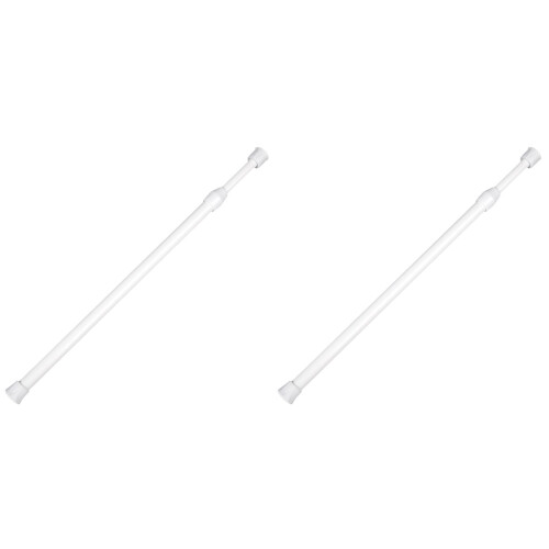 2Pcs Heavy Duty No Drill Telescoping Curtain Rods White for Home Use 1