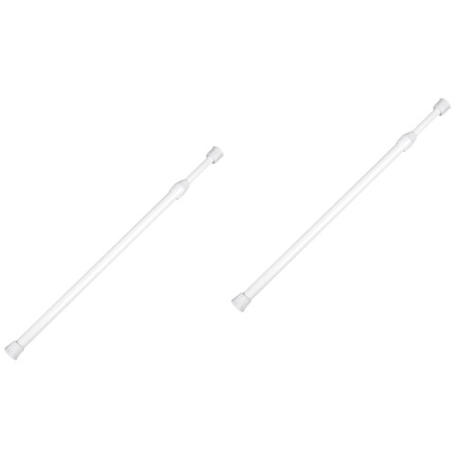 2Pcs Heavy Duty No Drill Telescoping Curtain Rods White for Home Use 2