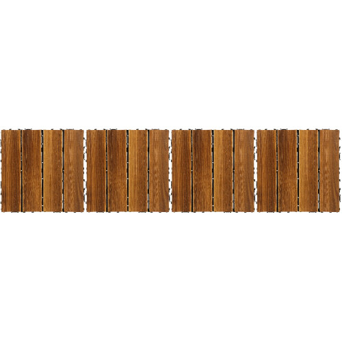 4Pcs Durable Wood Patio Tiles Interlocking Outdoor Decking Light Brown 2