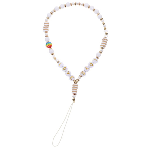 4Pcs Multi Soft Clay Phone Hanging Rope Decorative Beaded Phone Chain