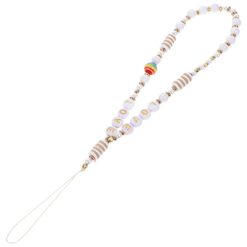 4Pcs Multi Soft Clay Phone Hanging Rope Decorative Beaded Phone Chain 1