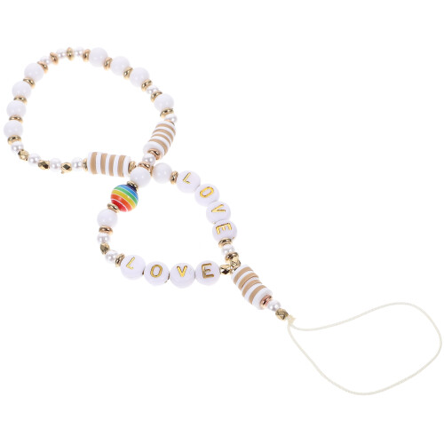 4Pcs Multi Soft Clay Phone Hanging Rope Decorative Beaded Phone Chain 2
